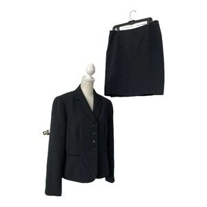 Stresa ASL Women 2-Piece Set Size 14 Pencil Skirt Pleated Front 4 Button Open